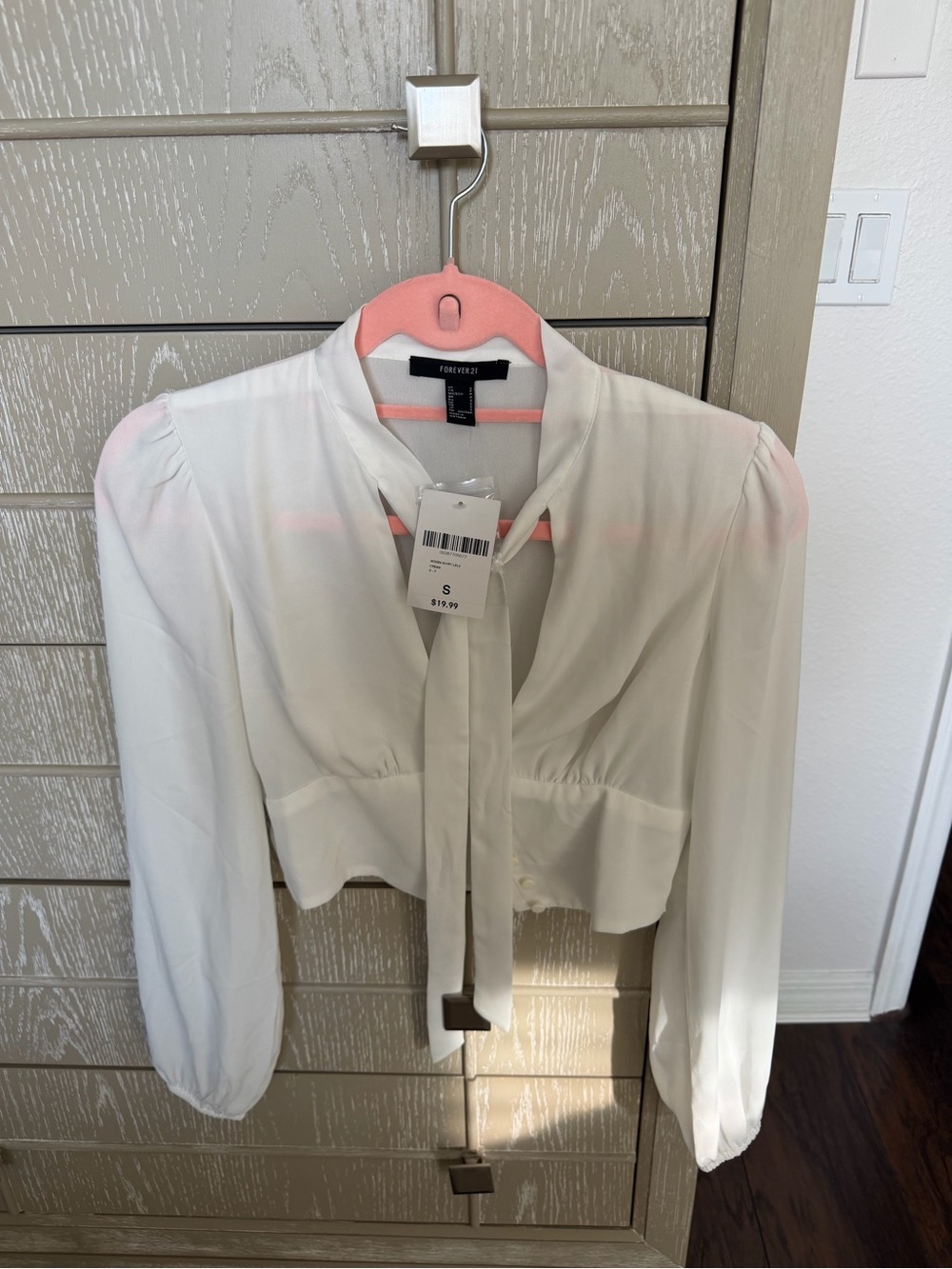 Forever 21 Tie-Neck Cropped Blouse